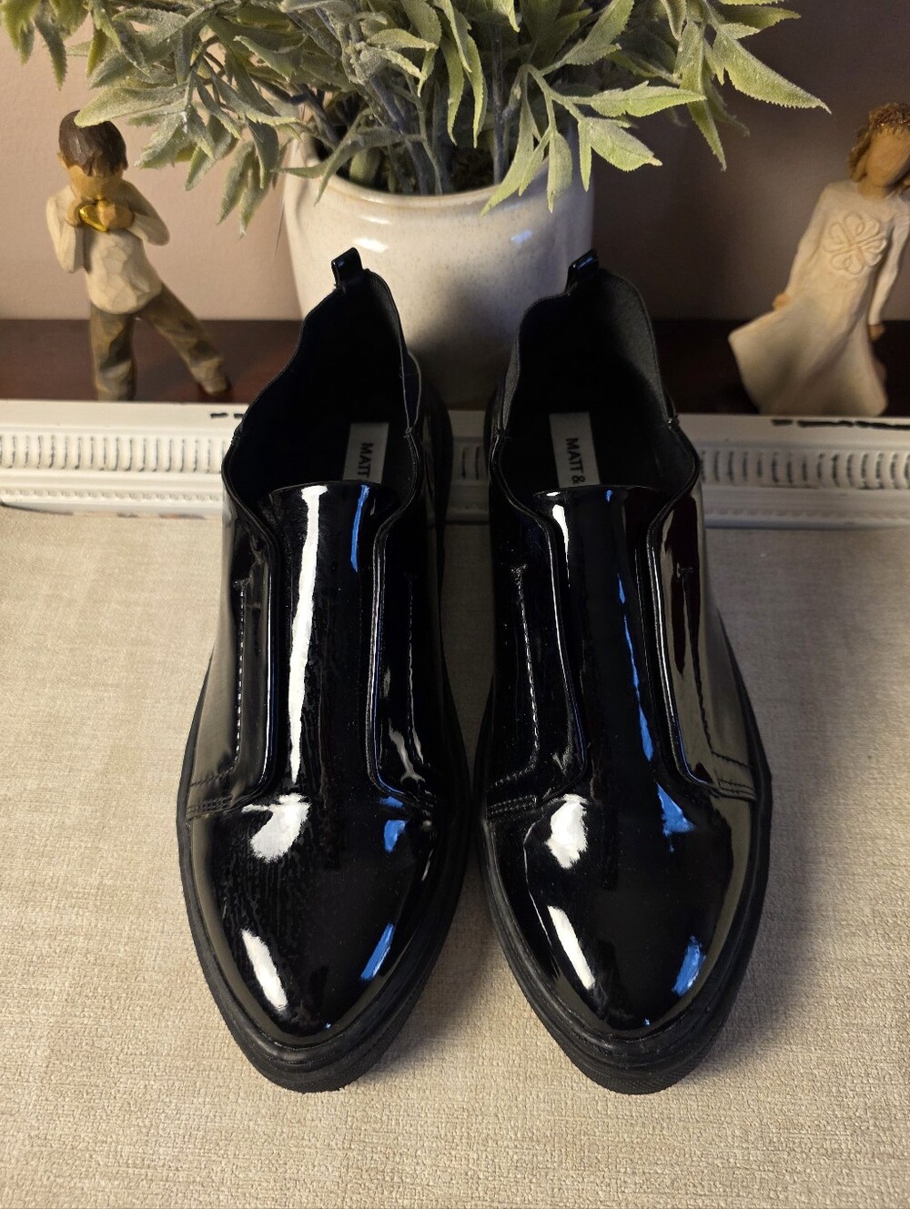 Matt & Nat Black Patent Leather Slip-On Loafers
